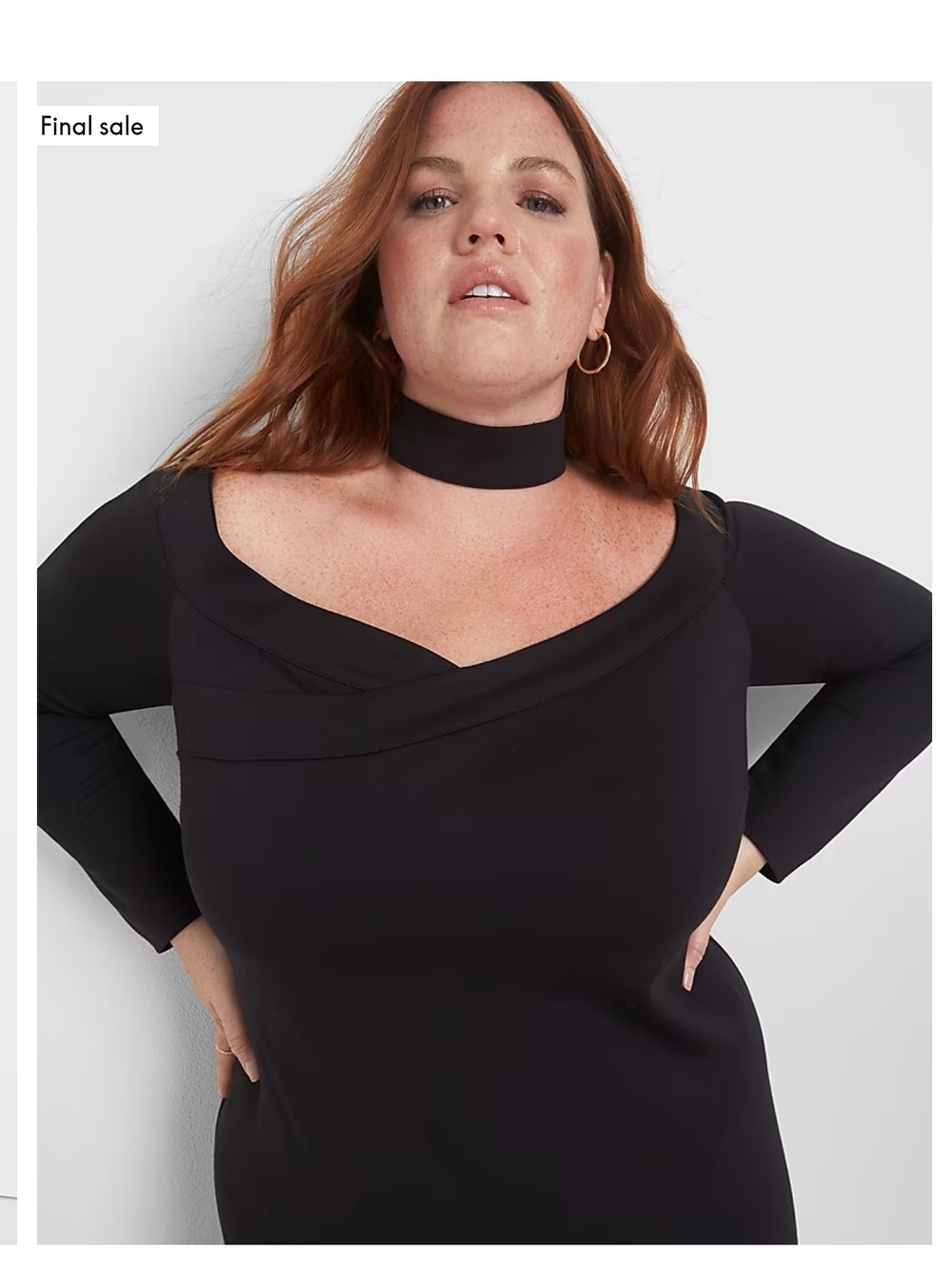Lane Bryant Black Off-Shoulder Midi Dress